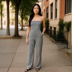 Express Monochrome Checkered Jumpsuit